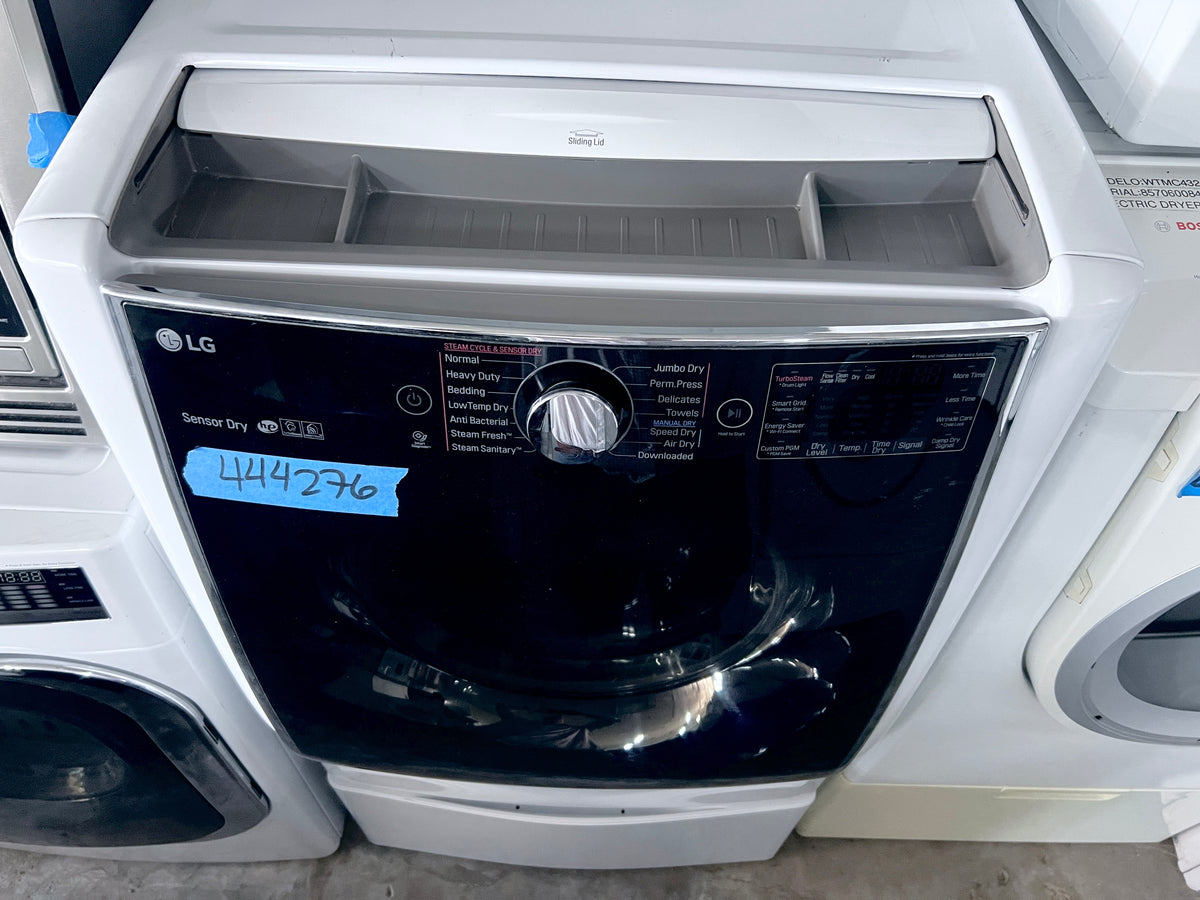 29 Inch LG DLEX9000W 9.0 cu. ft. Electric Dryer TurboSteam, Front Load , Smart ThinQ Wi-Fi, SmartDiagnosis, Wrinkle Care, Sensor Dry, 14 Dry Cycles and 5 Temperature Selections, White  444276