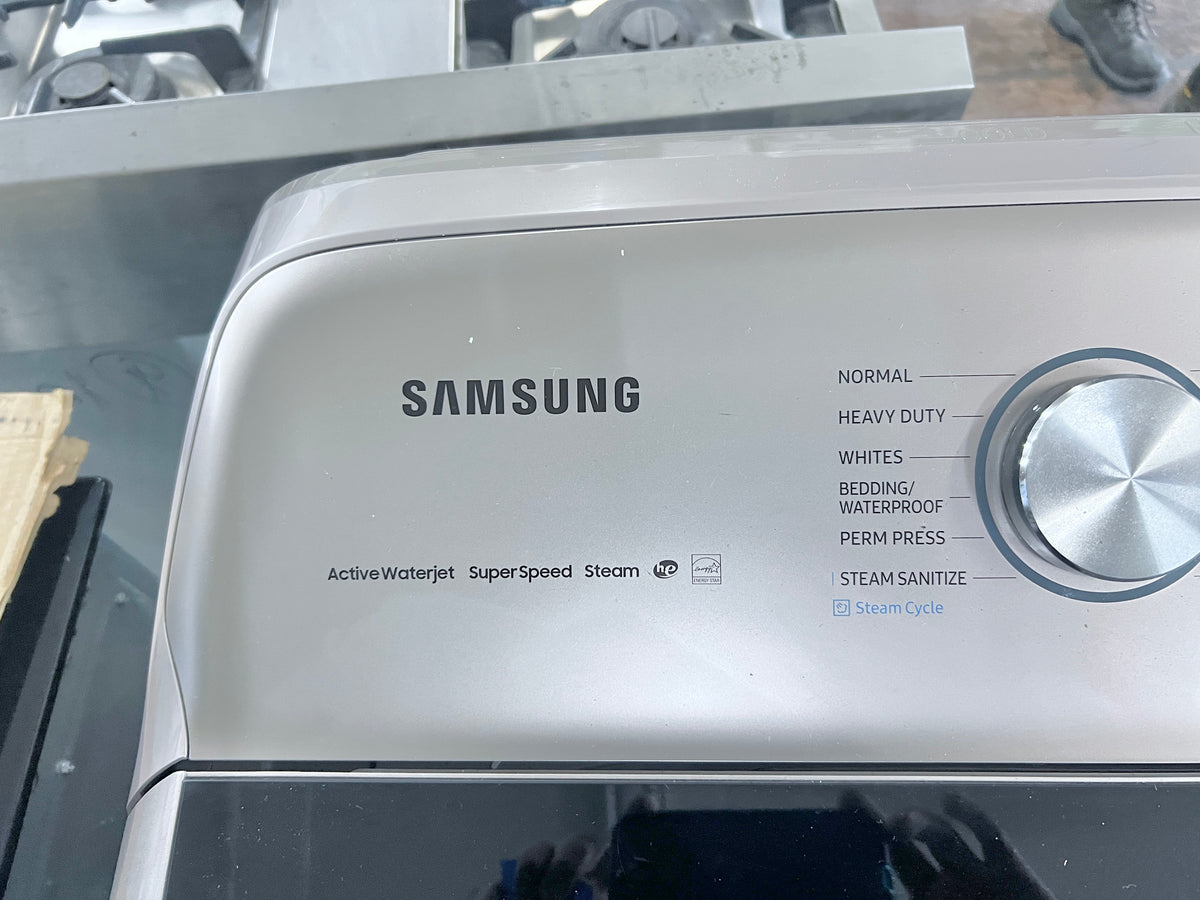 Samsung  WA54R7600AC 28 Inch Top Load Washer , 5.4 Cu. Ft., VRT Plus Technology, Active WaterJet, Swirl+ Tub Interior,  Deep Fill, Super Speed, Smart Care, ENERGY STAR,  Champagne , 373872
