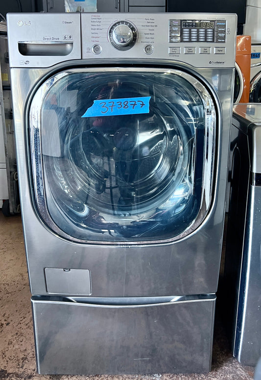LG TurboWash Series  WM4270HVA 27 Inch 4.5 cu. ft. Front Load Washer 1,300 RPM, Steam, TurboWash, Allergiene, LG Twin Wash Compatibility, Sense Clean, LoDecibel Quiet Operation, NeveRust Stainless Steel Drum Energy Star rated ,: Graphite Steel , 373877