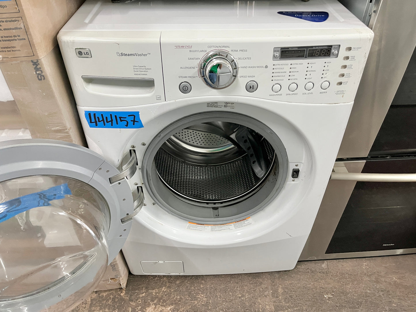 LG Front Load Steam Washer WM2487HWMA , White , Used , 444157