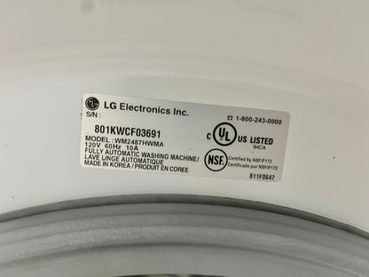 LG Front Load Steam Washer WM2487HWMA , White , Used , 444157