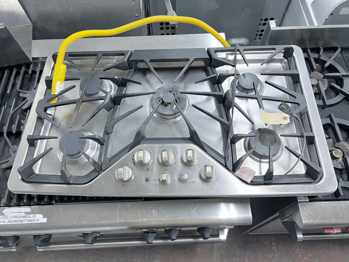 36 Inch GE Cafe Cooktop CGP650SET3SS ,  Natural Gas , Stainless Steel , 5 Burner , Simmer Burner , 373881