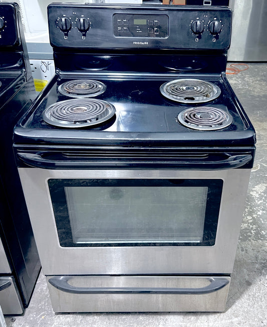 30 Inch Frigidaire Range Electric 4 Burner Coil Element Cooking Stainless Steel 373882