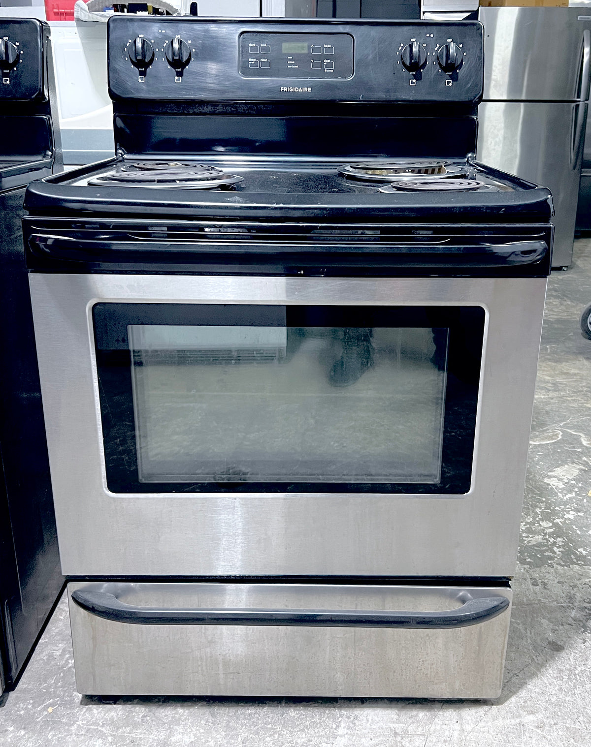 30 Inch Frigidaire Range Electric 4 Burner Coil Element Cooking Stainless Steel 373882