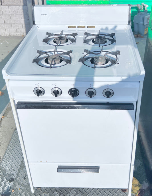 24 Inch Hotpoint Range Natural Gas , 4 Burner , Oven , White , 373883