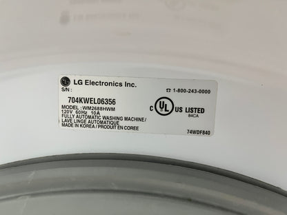 LG Front Load Steam Washer WM2688HWM , White, Used, 444158