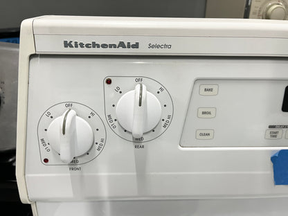 Kitchenaid 30 Inch Freestanding Electric Range , 4 Burner Coils , White, Used, 999370