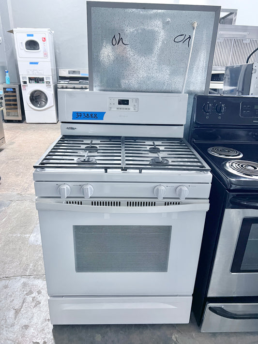 30 inch Whirlpool WFG515S0EW0 Gas Range , 4 Burner , Continuous Grates , White , 373888