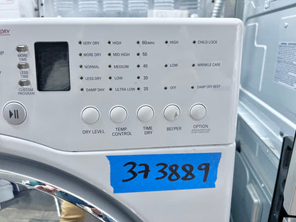 27 Inch LG Front Load Electric Dryer DLE2101W , White 373889