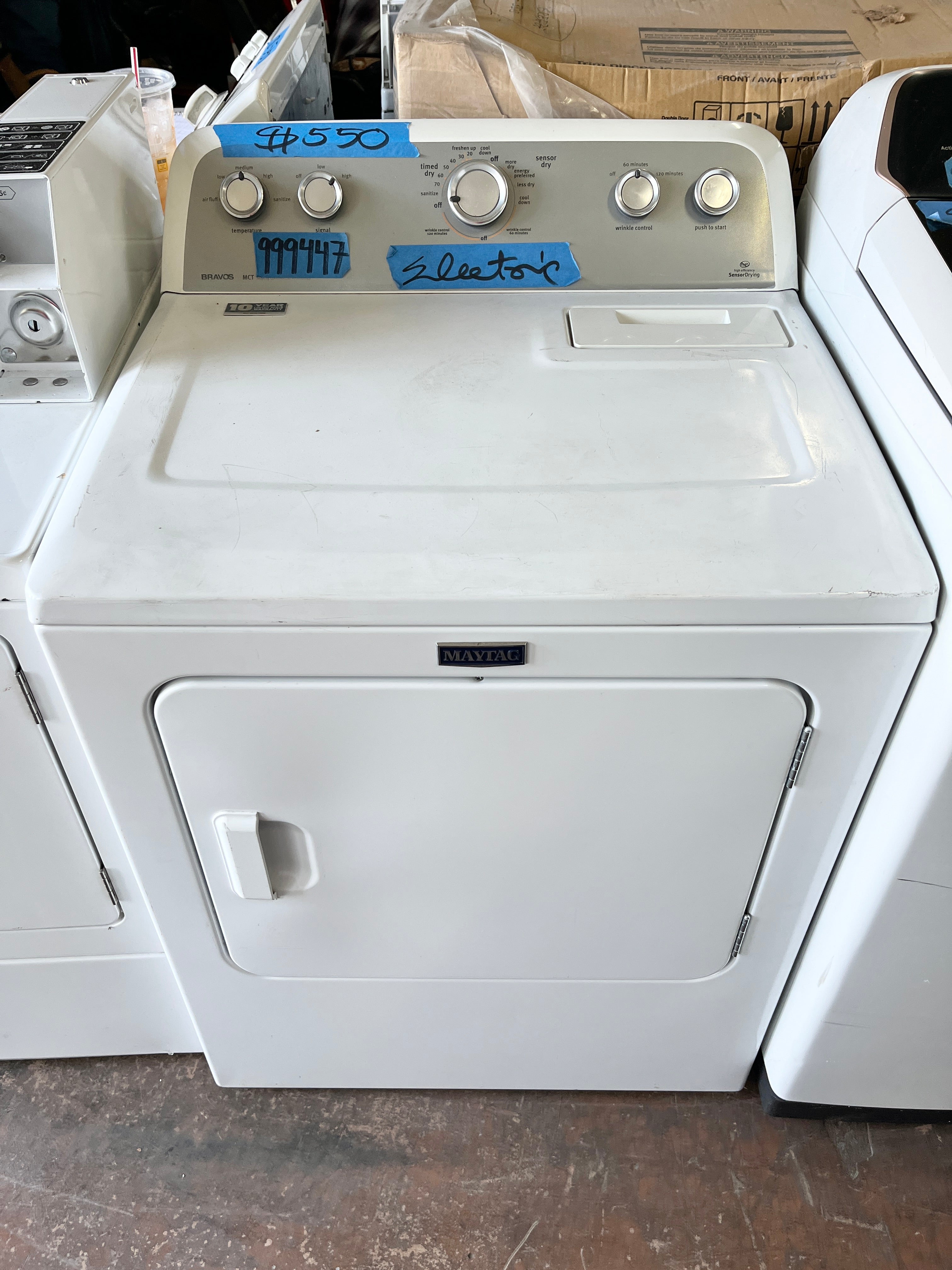 Maytag Electric Front Load Dryer White Used MEDX655DW1 999447 SAN JOSE APPLIANCE STORE