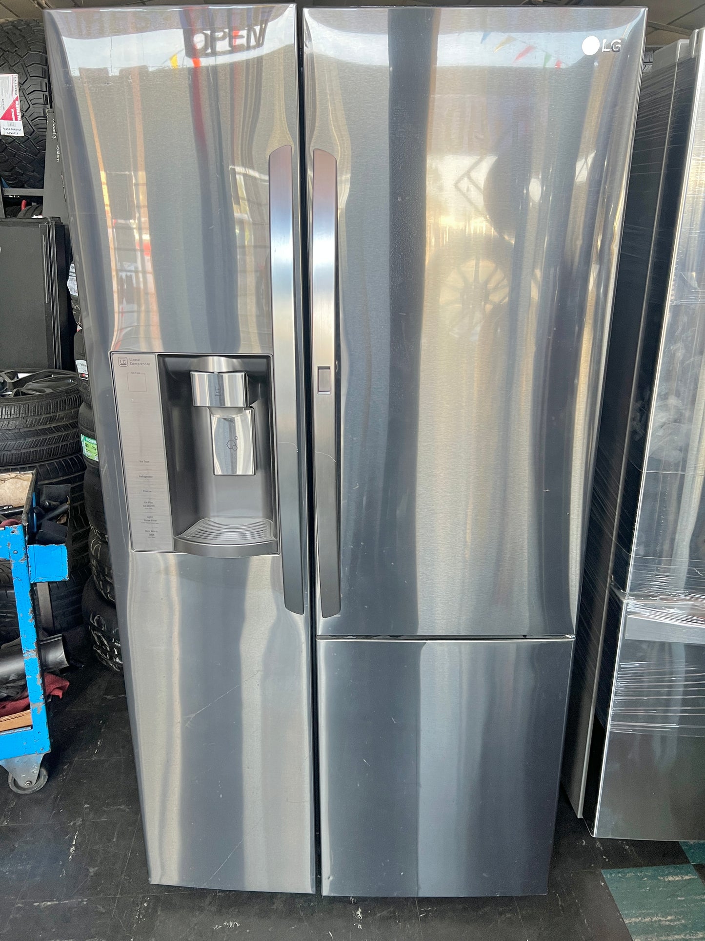 LG LSXS26366D 36 Inch Side by Side Refrigerator Black Stainless Steel , Door in Door , 131315