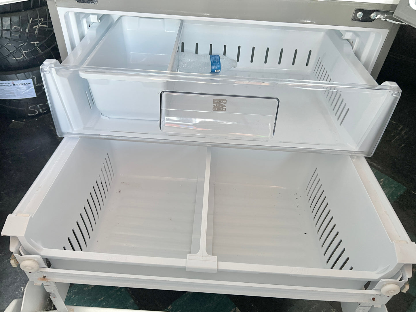 36 Inch Kenmore Elite 74013 31 Cu Ft , French Door Style Bottom Freezer Stainless Steel Refrigerator , 131300