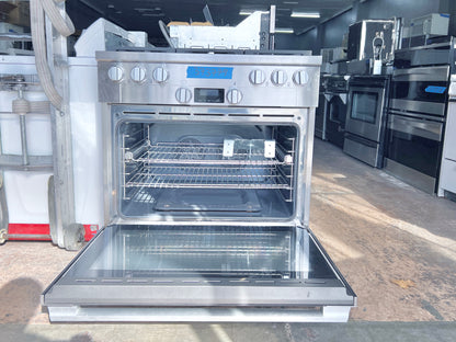 Miele 36 inch HR1134G Gas Range 6 Burners, Simmer, Convection Oven, Stainless Steel  , 373779