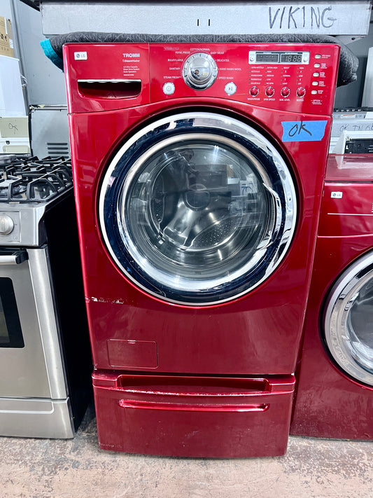 27 Inch LG WM2487HRM Front  Load Washer Machine in Red , High Efficient , 373895