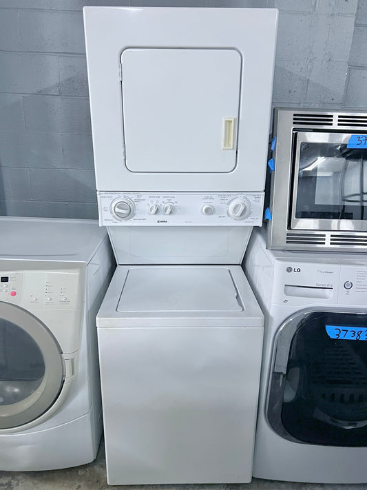 24 Inch Kenmore Laundry Center Washer and Dryer Stackable Electric in White  383733