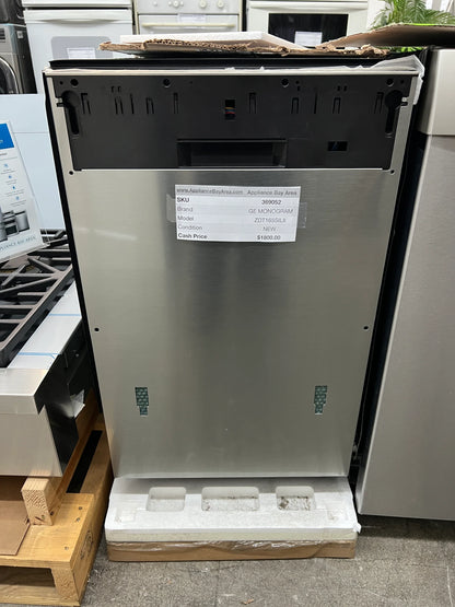 GE Monogram 18 inch Dishwasher Panel Ready ZDT165SILII 46 dBA Top Control Built-In Tub Custom Fully Integrated,Piranha Food Disposer,NSF Sanitize,Condensate Dry,46 dBA, 369052