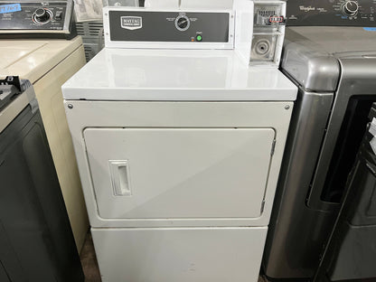 Maytag Commercial Laundry  MDG18CSAWW 27 Inch Commercial Gas Dryer 7.4 cu. ft. Capacity, 3 Dry Cycles, 230 CFM, Accu Trac Audit System, Coin-Slide Ready Large Capacity Metal Mesh Filter , 101207