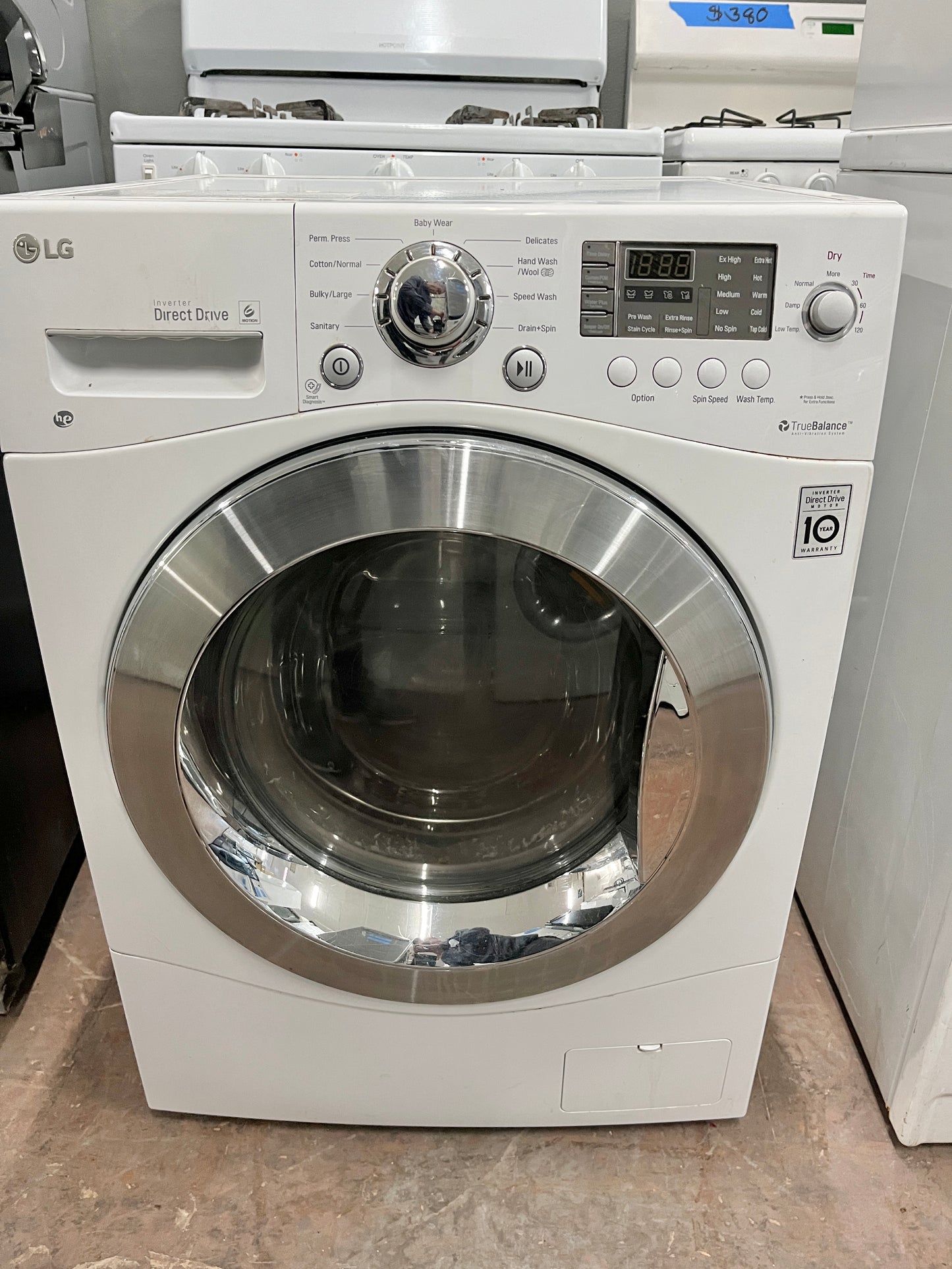 LG  WM3477HW 24 Inch 2.3 cu. ft. Electric Washer Dryer Combo, 9 Wash and 4 Dry Programs, 1,400 RPM, SpeedWash, StainCare, SmartDiagnosis Technology, 6Motion Technology, LoDecibel Quiet Operation and Ventless Condensing System, White 101211