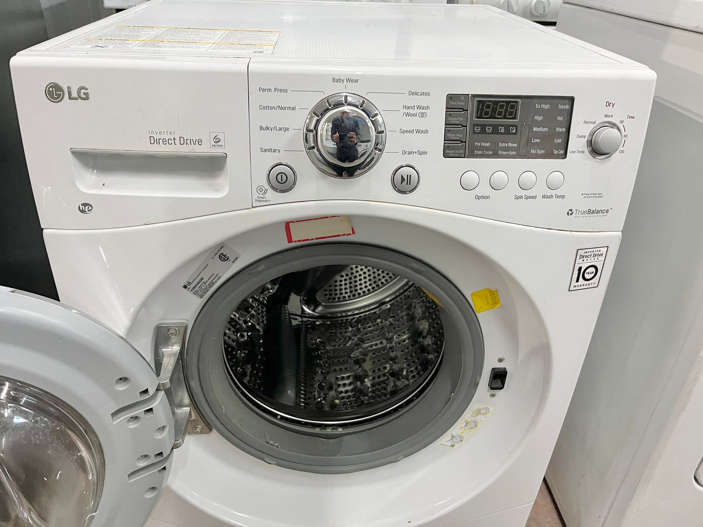 LG  WM3477HW 24 Inch 2.3 cu. ft. Electric Washer Dryer Combo, 9 Wash and 4 Dry Programs, 1,400 RPM, SpeedWash, StainCare, SmartDiagnosis Technology, 6Motion Technology, LoDecibel Quiet Operation and Ventless Condensing System, White 101211