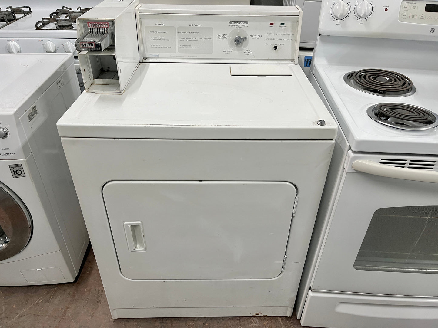 Kenmore Coin Operated Gas Dryer , White , Used, ler4634jq1, 101209