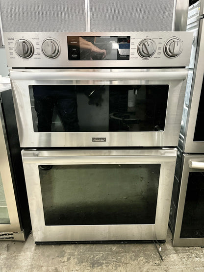 Dacor Transitional  DOC30T977DS 30 Inch Double Combination Smart Electric Wall Oven 6.7 cu. ft. , Chef Mode, Steam-Assist Oven, Microwave Convection Speed Oven, Self Clean Oven Sabbath, 101216