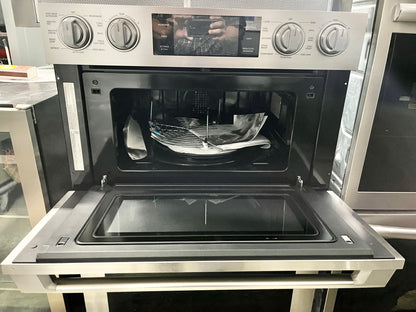 Dacor Transitional  DOC30T977DS 30 Inch Double Combination Smart Electric Wall Oven 6.7 cu. ft. , Chef Mode, Steam-Assist Oven, Microwave Convection Speed Oven, Self Clean Oven Sabbath, 101216