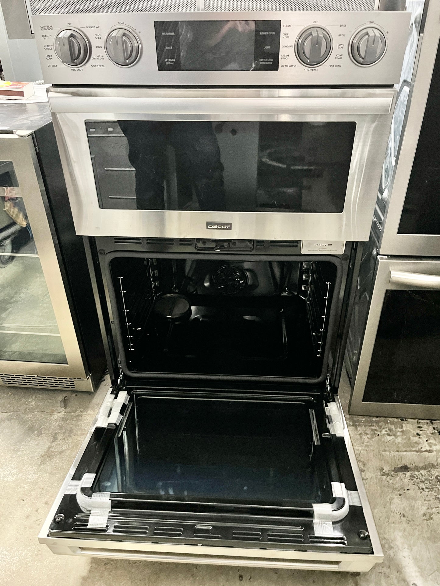 Dacor Transitional  DOC30T977DS 30 Inch Double Combination Smart Electric Wall Oven 6.7 cu. ft. , Chef Mode, Steam-Assist Oven, Microwave Convection Speed Oven, Self Clean Oven Sabbath, 101216