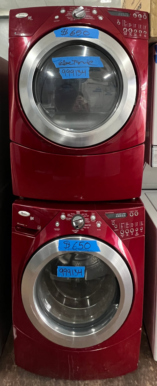 Whirlpool Duet Front Load Washer and Electric Dryer set in Red 999134