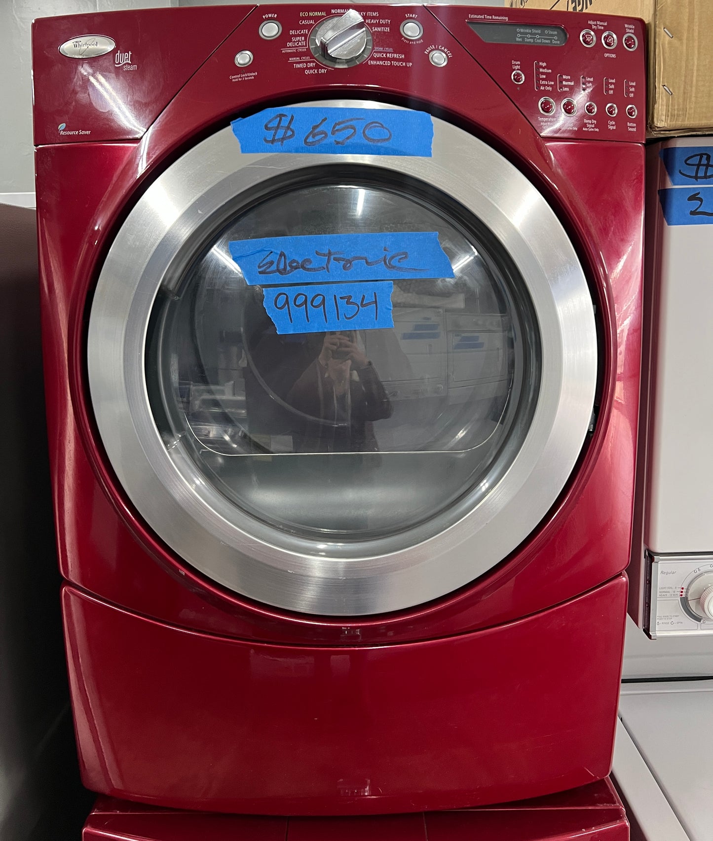Whirlpool Duet Front Load Washer and Electric Dryer set in Red 999134