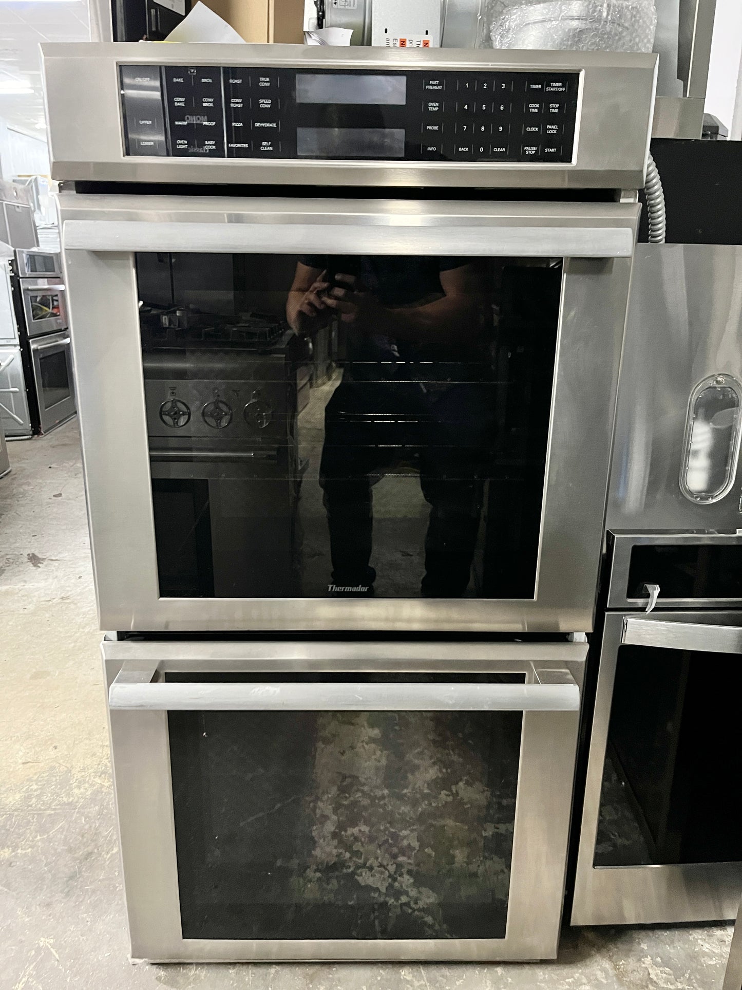 Thermador Masterpiece Series  MED272JS 27 Inch Double Electric Wall Oven 4.2 cu. ft. True Convection Ovens, Self-Clean, 13 Cooking Modes, Temperature Probe, SoftLight Lighting, Star-K, Sabbath , 3 Telescopic Racks , 101228