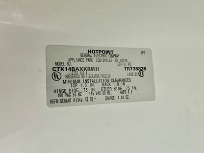 Hotpoint 28 Inch Top Freezer White Refrigerator , ctx14baxkrwh , 101232