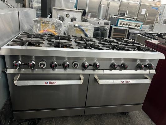 60 Inch Gas Range 30K Btu Burners, 12" Cast Iron Grates, Porcelain Coated Oven Interior Door, Sides & Hearth, Stainless Steel Front, Back Riser & Lift Off Shelf, (6) 1" Adjustable Legs, Csa-Sanitation, Csa Flame, Csa Star, 369319