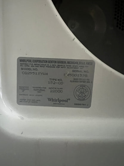 Whirlpool Commercial Gas Dryer Coin Operated in White 999176