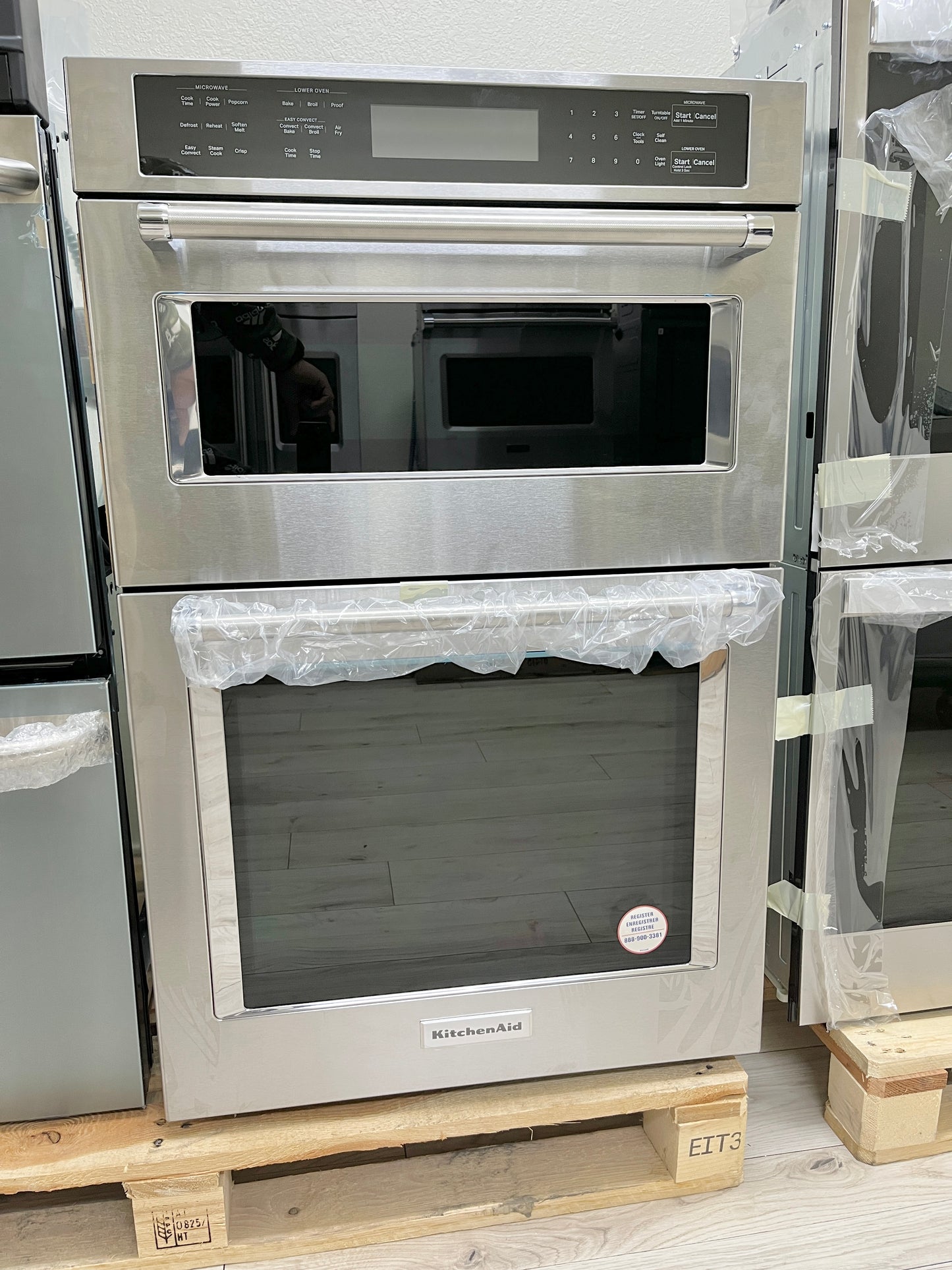 KitchenAid  KOEC527PSS 27 Inch Built In Wall Mount Microwave Oven Combo , Air Fry, Microwave Convection, Even Heat True Convection,  Integrated Meat Thermometer, Self Close Doors, Self Clean, Sabbath Mode Star K , Stainless Steel , Speed Oven, 000397