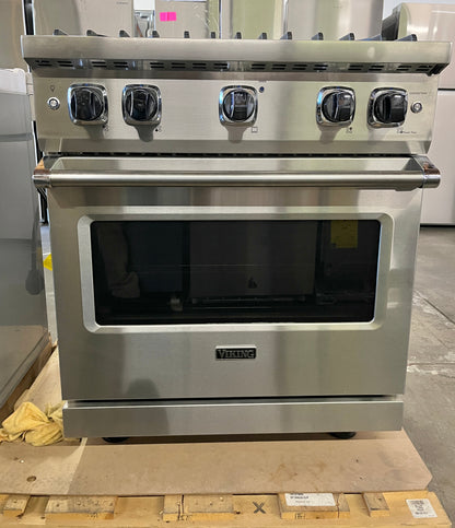 Viking 5 Series VGR5304BSSLP 30 Inch Freestanding Professional Gas Range,4 Sealed Burners, 4 Cu. Ft. Oven Capacity, Manual Clean, ProFlow Convection Air Baffle, Sure Spark Ignition, Vari Simmer, Stainless Steel, Liquid Propane