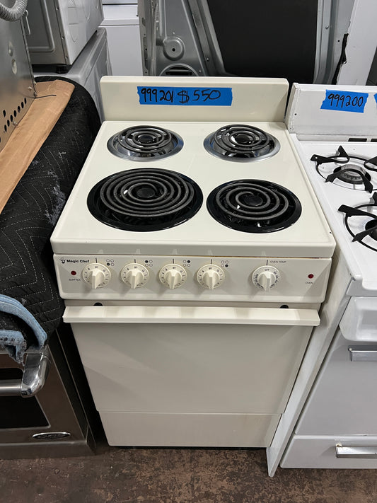20 INCH Magic Chef,Compact Electric Range,Coils,Stove,Off-White,Used, 999201