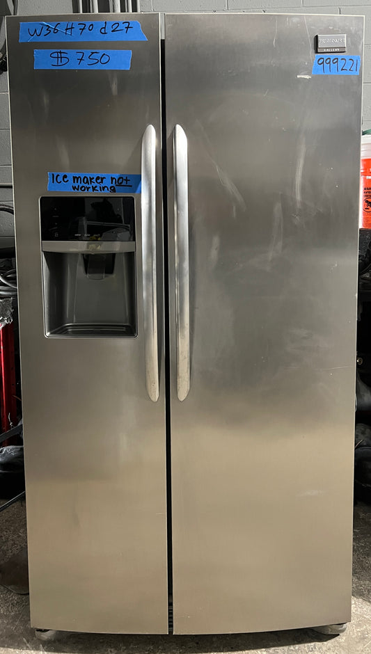 36 inch Frigidaire Side by Side Stainless Steel Refrigerator No Ice Maker