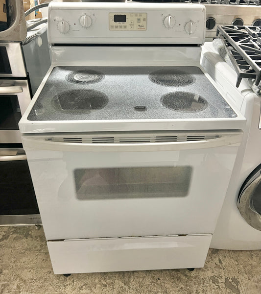 Whirlpool 30 inch Electric freestanding Range Stove Oven White , Glass top, 444502