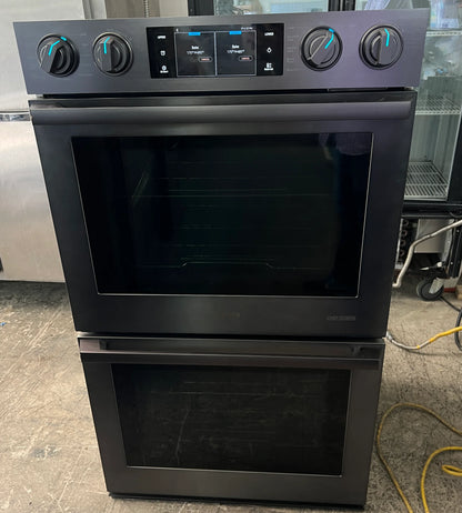 Samsung Black Stainless Steel NV51M9770DM 30 Inch Electric Double Wall Oven Wi-Fi, Flex Duo , Steam Cook, Dual Convection,Soft Close Door, Child Safety Lock, Hybrid Self-Clean, Star K,Steam Bread Proofing, Matte Black Stainless Steel , 369404