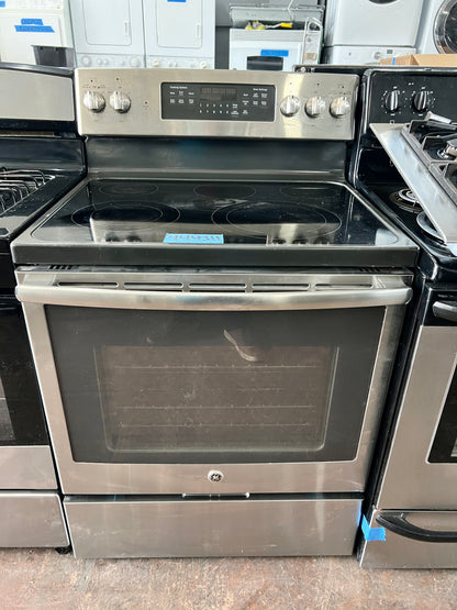 GE 30 Inch Electric Glass Top Stainless Steel Range , Convection Oven In Stainless Steel, JB750SJ3SS, 444311