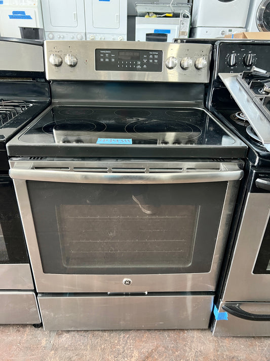 GE 30 Inch Electric Glass Top Stainless Steel Range , Convection Oven In Stainless Steel, JB750SJ3SS, 444311