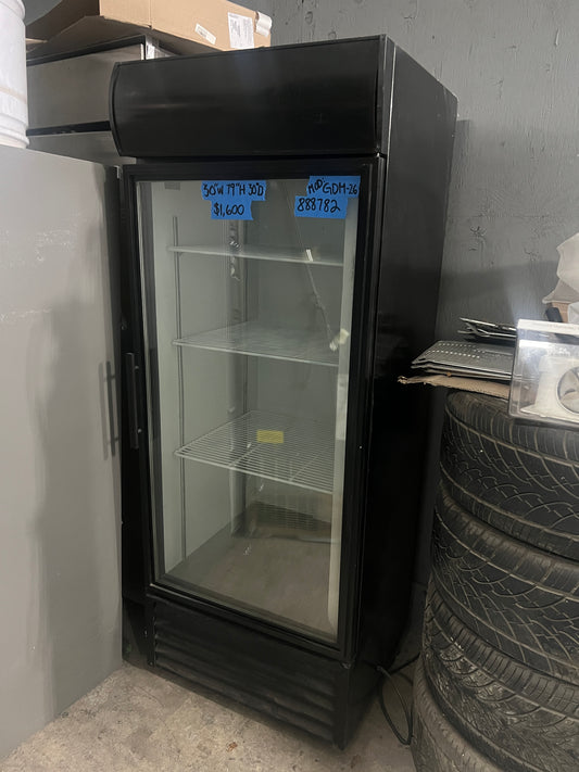 True 30 Inch GDM-26 Single Door Commercial Glass Refrigerator,Black, 888782