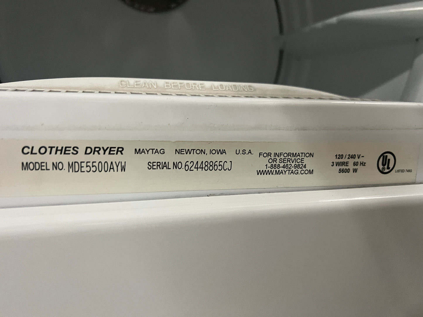 Maytag Neptune Electric Dryer in White MDE5500AYW 999248