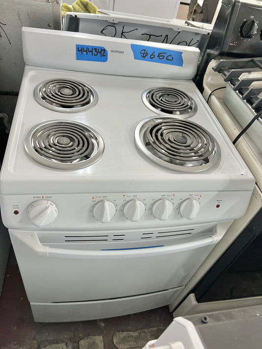 24 Inch Hotpoint Electric Range with Oven 4 Burner Coil Elements , White , 444342
