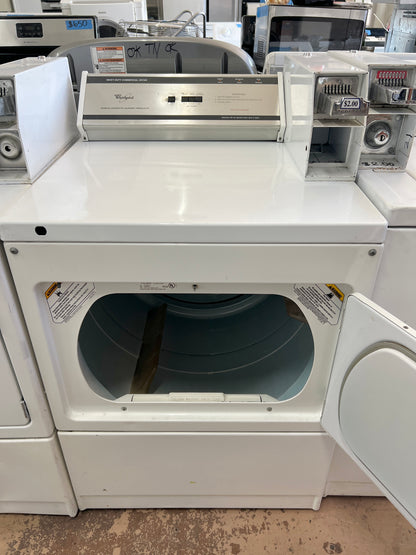 27 Inch Whirlpool Commercial Heavy Duty Coin Operated Front Load Electric 220V Dryer Machine in White , CEM2760KQ1,  444135