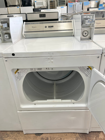 Whirlpool 27 Inch Coin Operated Electric Front Load Dryer Machine Heavy Duty Commercial grade CEM2750KQ3 , White , 444520