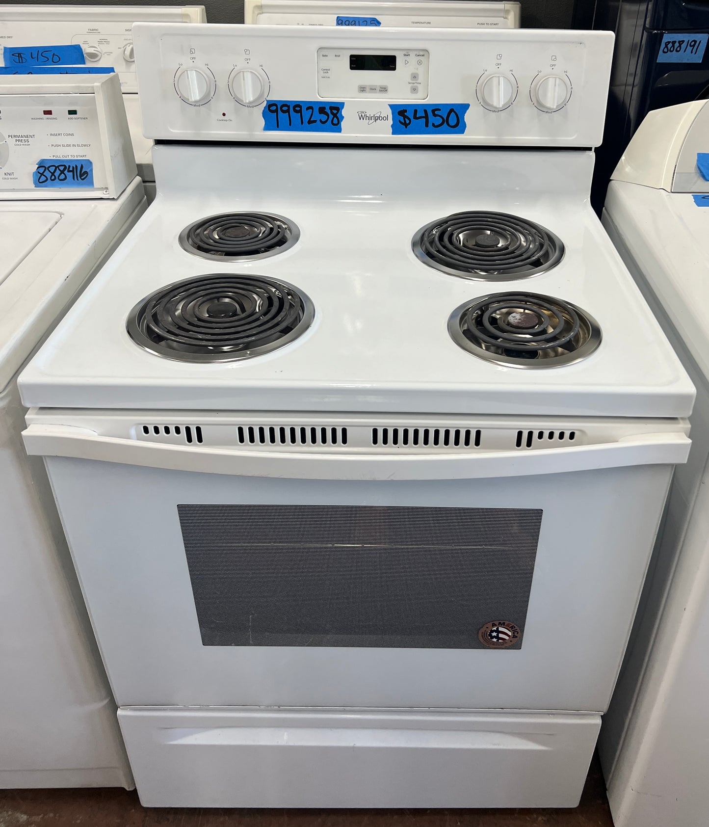 Whirlpool 30 inch Electric Range WFC150M0EW,White,Coils,Stove, 999258