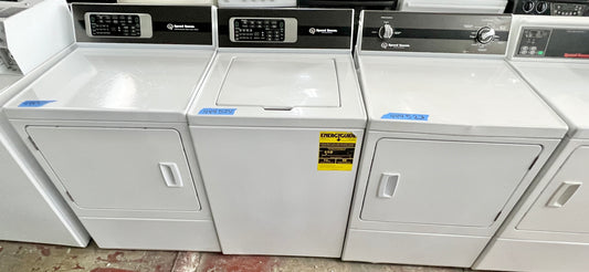 Speed Queen Non-Coin Operated Top Load Washer Front Load Dryer White , Commercial Grade,  Residential , AWNE9RSN116TW01 ,  ADGE9RYS118TW01