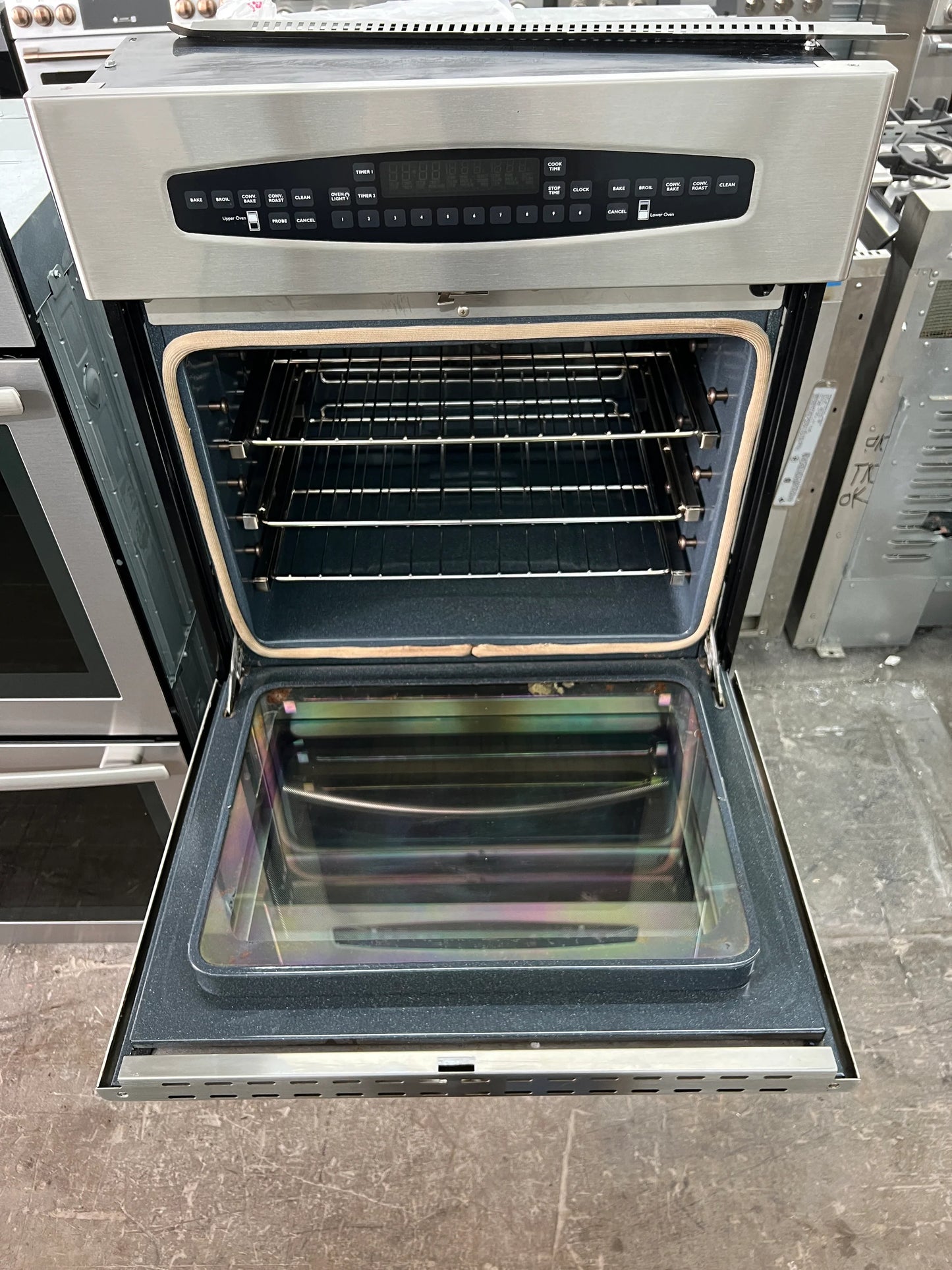 DCS WOS227SS 27 Inch Double Electric Wall Oven with Self-Cleaning Upper Convection Oven & Hidden Bake Elements in Lower Oven: Stainless Steel, 369313