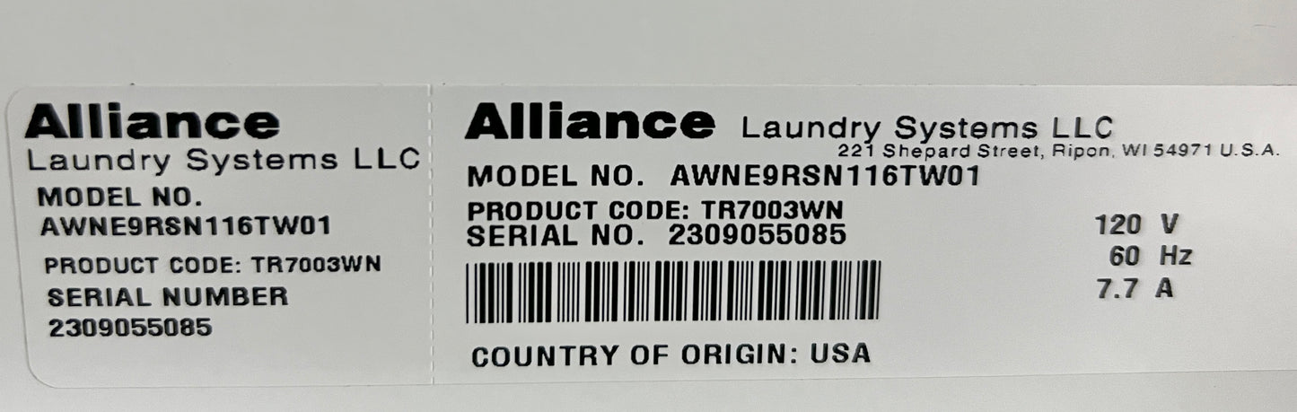 Speed Queen Non-Coin Operated , Residential Top Load Washer AWNE9RSN116TW01 444524